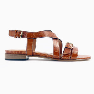 Croco sandals with buckle