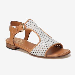Perforated leather sandal
