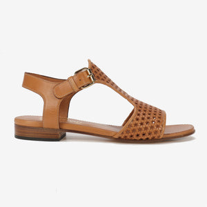 Perforated leather sandal