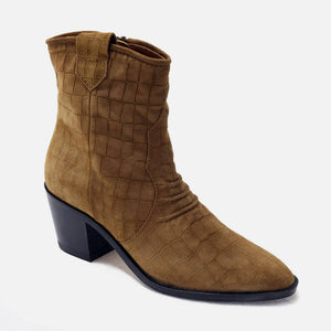 Suede Cowboy ankle boot
