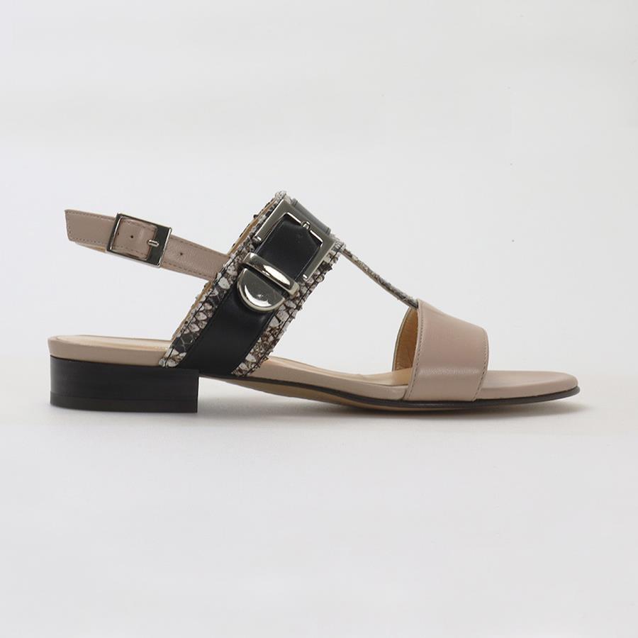 Tricolor leather ladies sandal