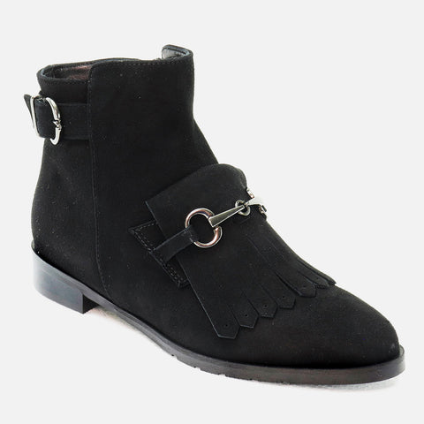 Fringed ankle boot and snaffle