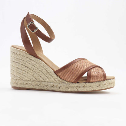 Raffia summer espadrille with wedge