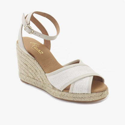 Raffia summer espadrille with wedge