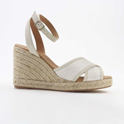 Raffia summer espadrille with wedge