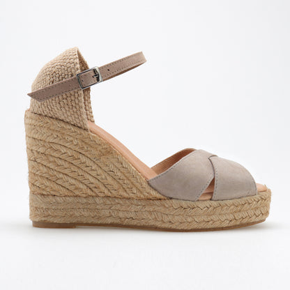 High wedge suede summer espadrilles