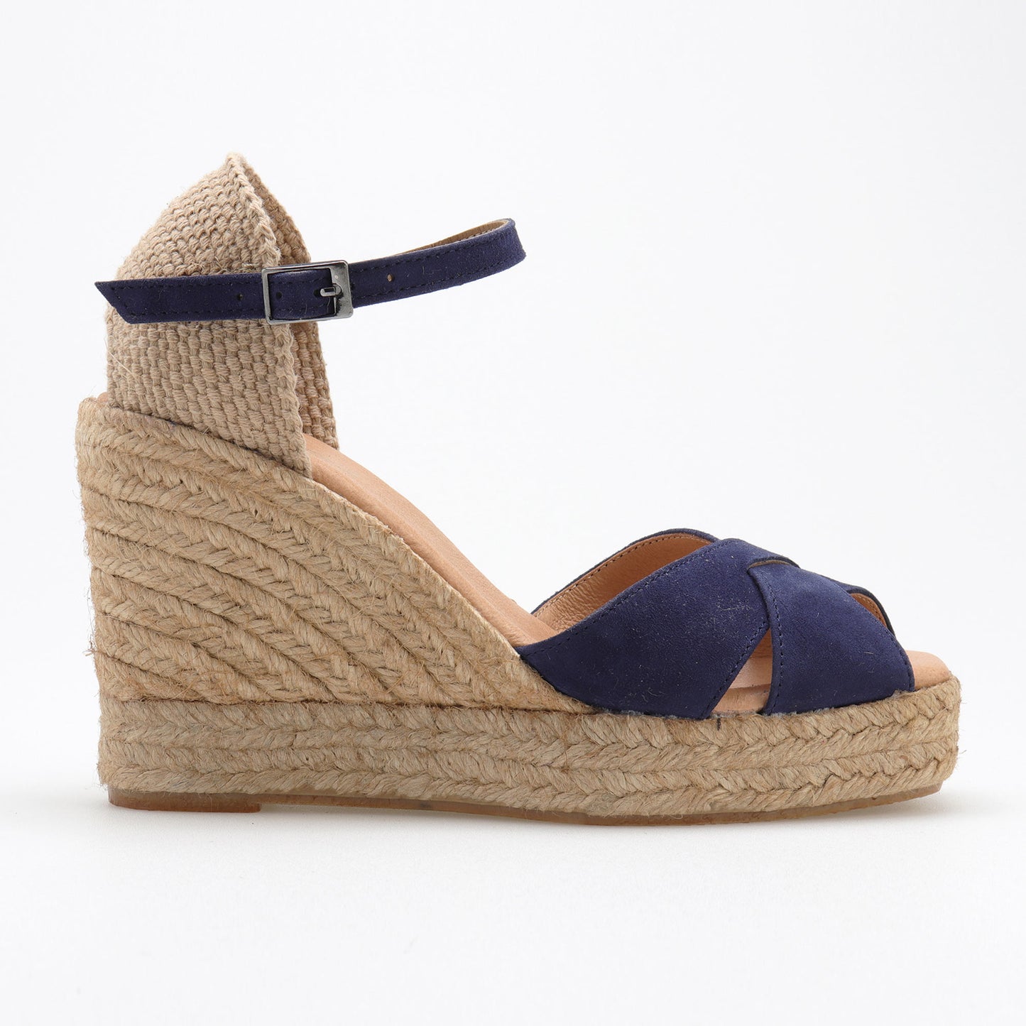 High wedge suede summer espadrilles