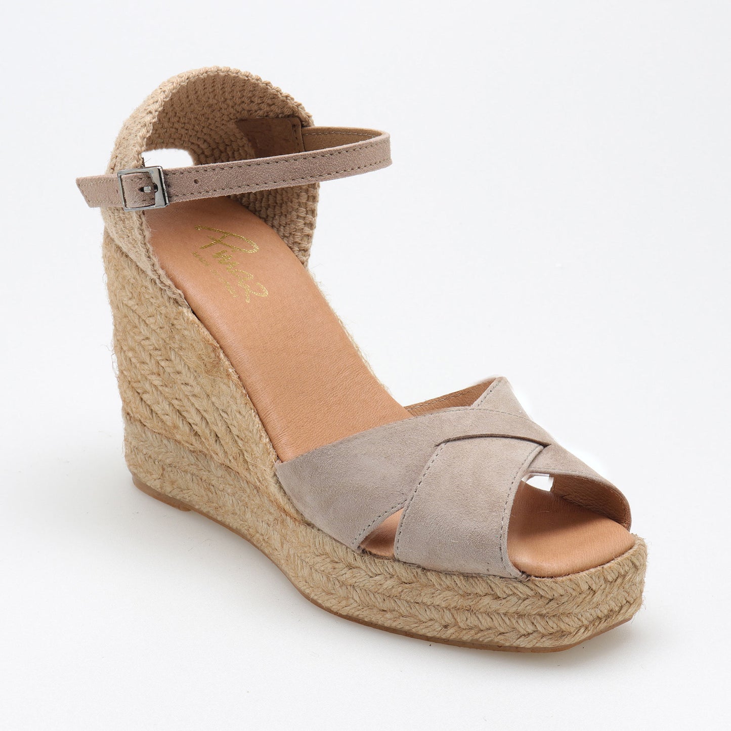 High wedge suede summer espadrilles